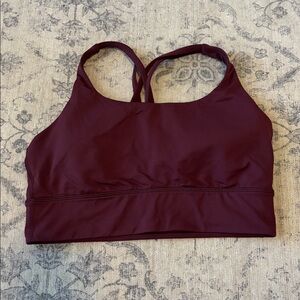 Lululemon Women’s Energy Longline Bra - size 10 - garnet
